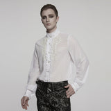 Gothic glänzendes Chiffon-Edelsteinhemd