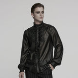 Gothic glänzendes Chiffon-Edelsteinhemd