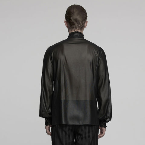 Gothic glänzendes Chiffon-Edelsteinhemd
