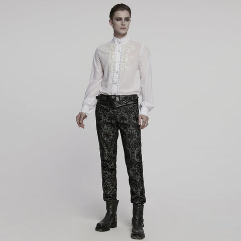 Gothic glänzendes Chiffon-Edelsteinhemd