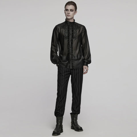 Gothic glänzendes Chiffon-Edelsteinhemd