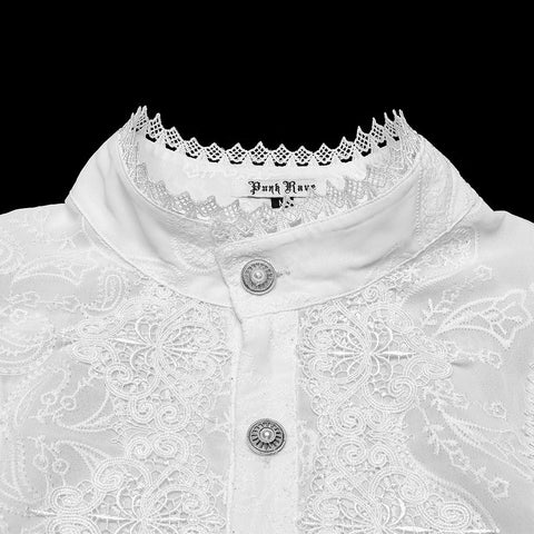 Gothic glänzendes Chiffon-Edelsteinhemd