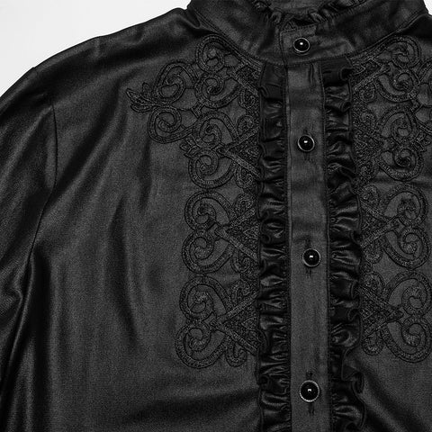 Gothic glänzendes Chiffon-Edelsteinhemd
