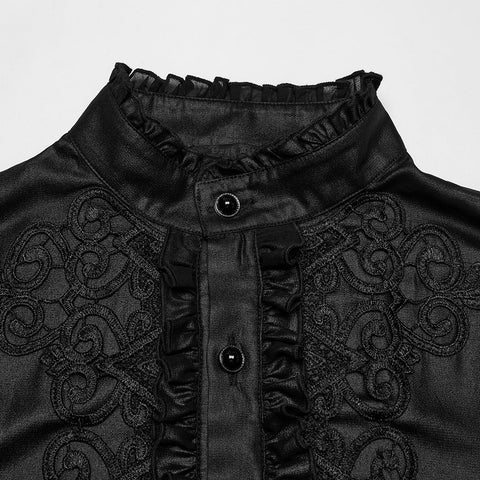 Gothic glänzendes Chiffon-Edelsteinhemd