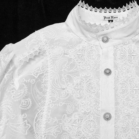 Gothic glänzendes Chiffon-Edelsteinhemd