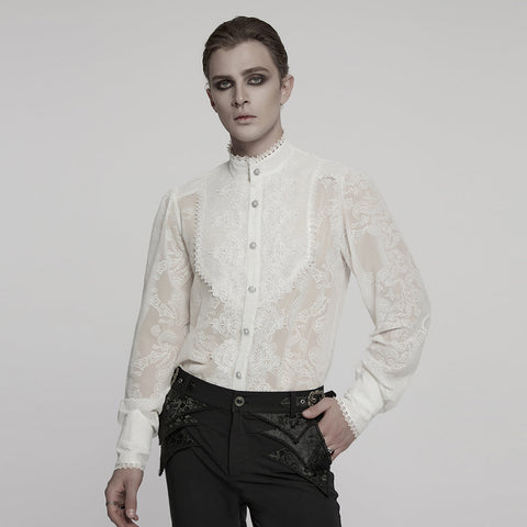 Goth Romantisches Chiffon Herrenhemd