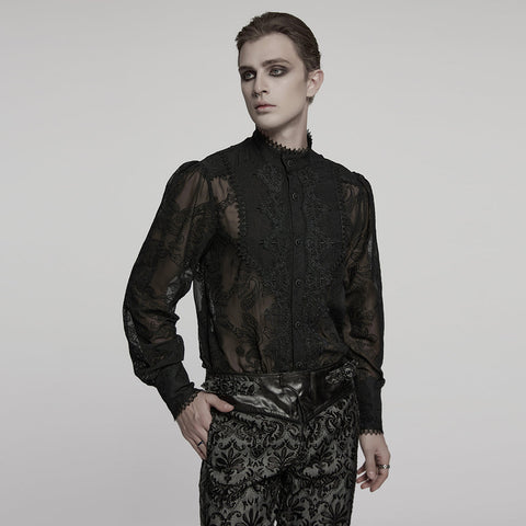 Goth Romantisches Chiffon Herrenhemd