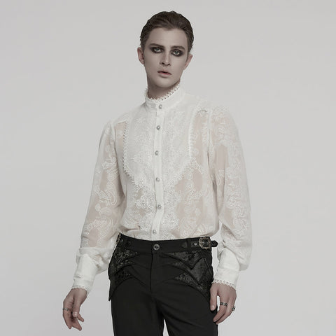 Goth Romantisches Chiffon Herrenhemd