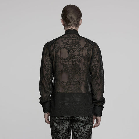 Goth Romantisches Chiffon Herrenhemd
