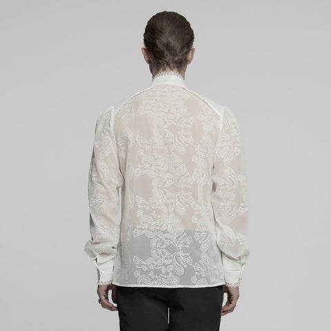 Goth Romantisches Chiffon Herrenhemd