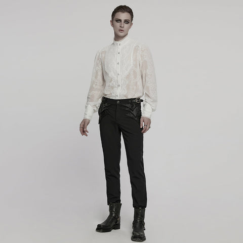 Goth Romantisches Chiffon Herrenhemd