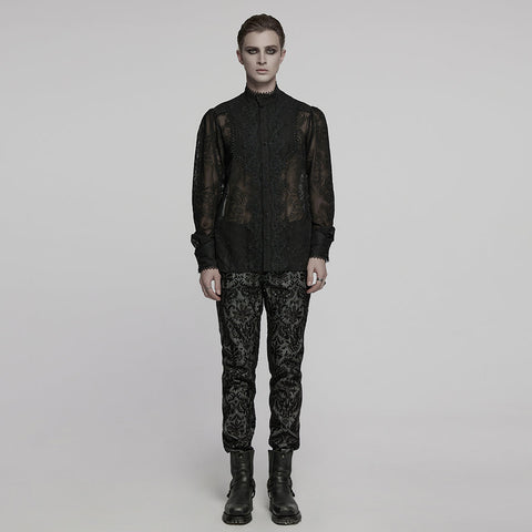 Goth Romantisches Chiffon Herrenhemd