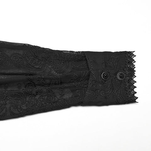 Goth Romantisches Chiffon Herrenhemd