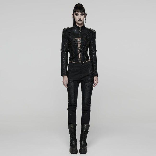 Punk-Metal-Rock-Ultrakurze Jacke für Damen