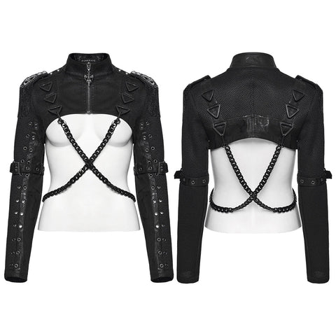 Punk-Metal-Rock-Ultrakurze Jacke für Damen