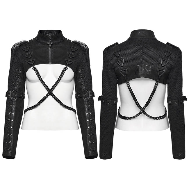 Punk-Metal-Rock-Ultrakurze Jacke für Damen