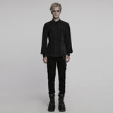 Gothic gestreiftes Flockhemd