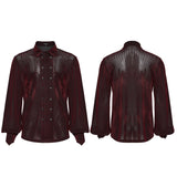 Gothic gestreiftes Flockhemd