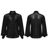 Gothic gestreiftes Flockhemd