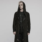 Goth Decadent Asymmetrische Kapuzenstrickjacke