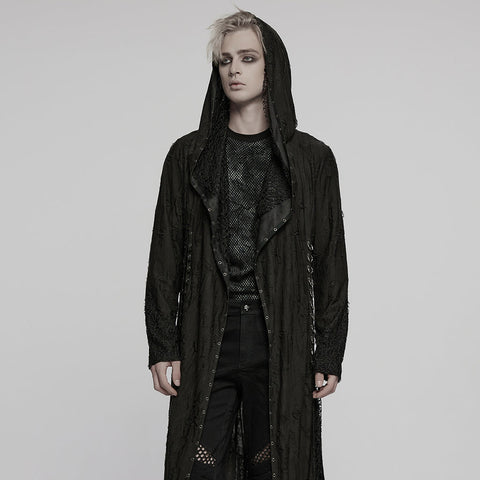 Goth Decadent Asymmetrische Kapuzenstrickjacke