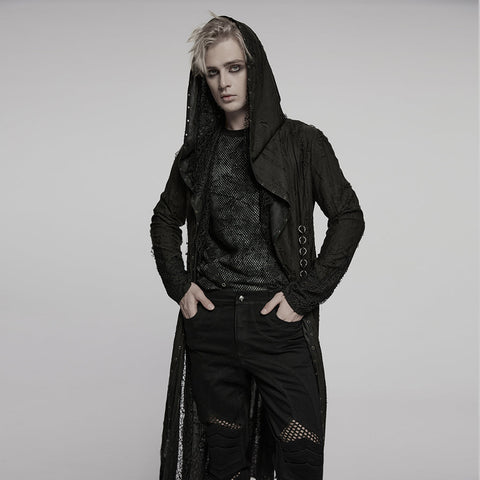 Goth Decadent Asymmetrische Kapuzenstrickjacke