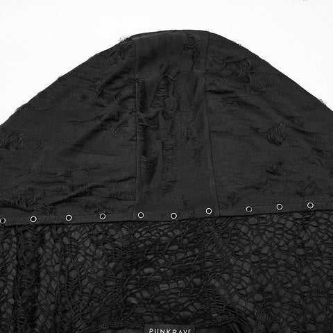 Goth Decadent Asymmetrische Kapuzenstrickjacke