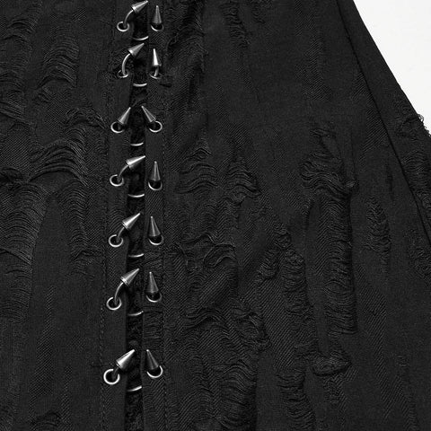 Goth Decadent Asymmetrische Kapuzenstrickjacke