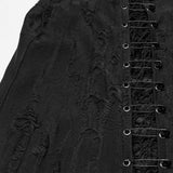 Goth Decadent Asymmetrische Kapuzenstrickjacke