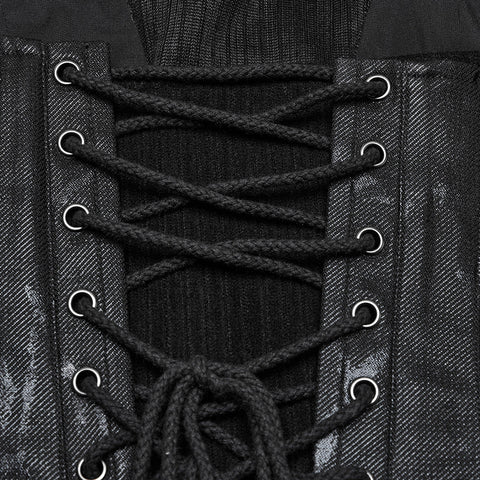 Punk-Tube-Top mit Kordelzug