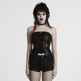 Punk-Tube-Top mit Kordelzug