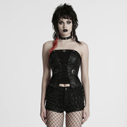 Punk-Tube-Top mit Kordelzug