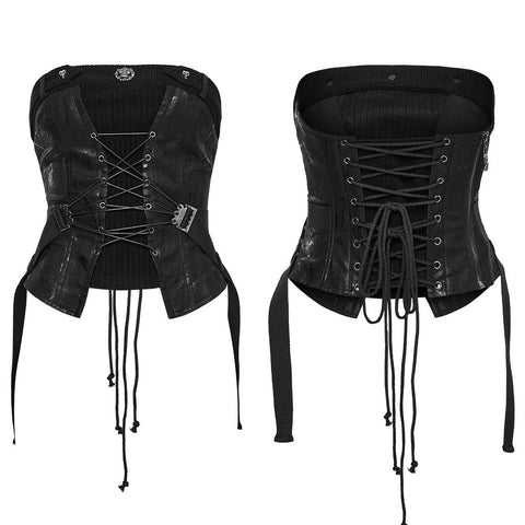 Punk-Tube-Top mit Kordelzug