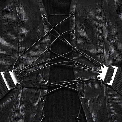 Punk-Tube-Top mit Kordelzug
