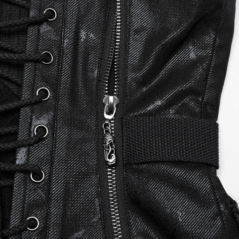 Punk-Tube-Top mit Kordelzug
