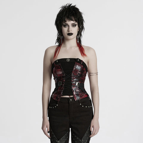 Punk-Tube-Top mit Kordelzug