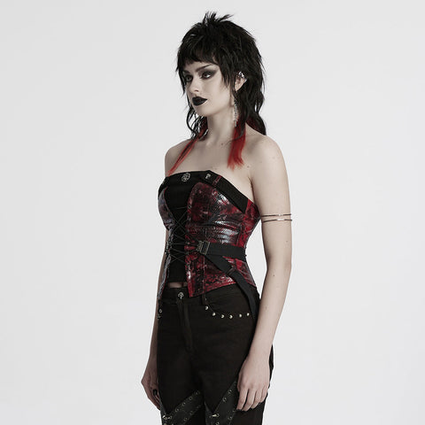 Punk-Tube-Top mit Kordelzug