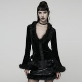 Gothic-Strickjacke mit V-Ausschnitt