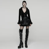 Gothic-Strickjacke mit V-Ausschnitt