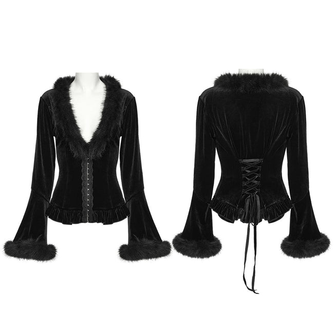 Gothic-Strickjacke mit V-Ausschnitt