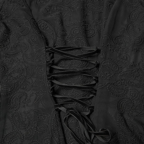 Goth-besticktes Chiffonhemd