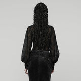 Goth-besticktes Chiffonhemd