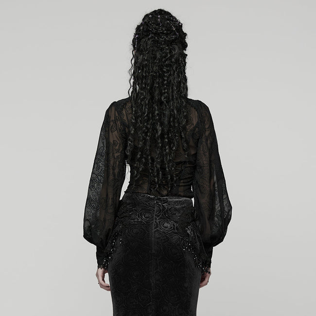 Goth-besticktes Chiffonhemd