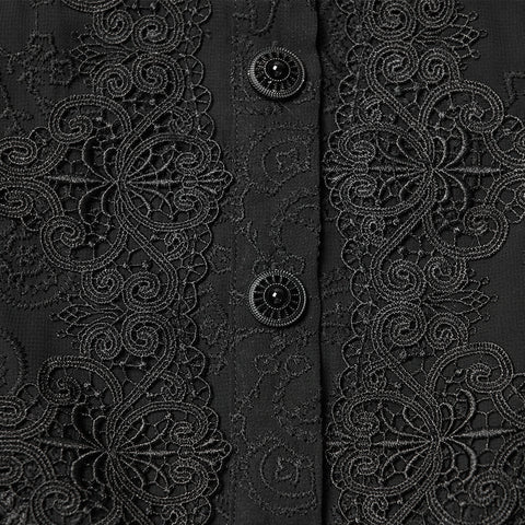 Goth-besticktes Chiffonhemd