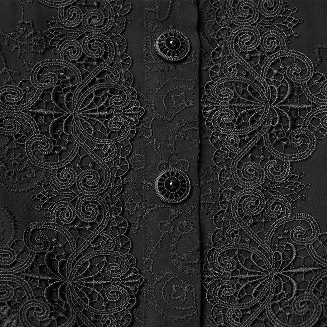 Goth-besticktes Chiffonhemd