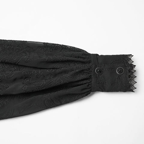 Goth-besticktes Chiffonhemd