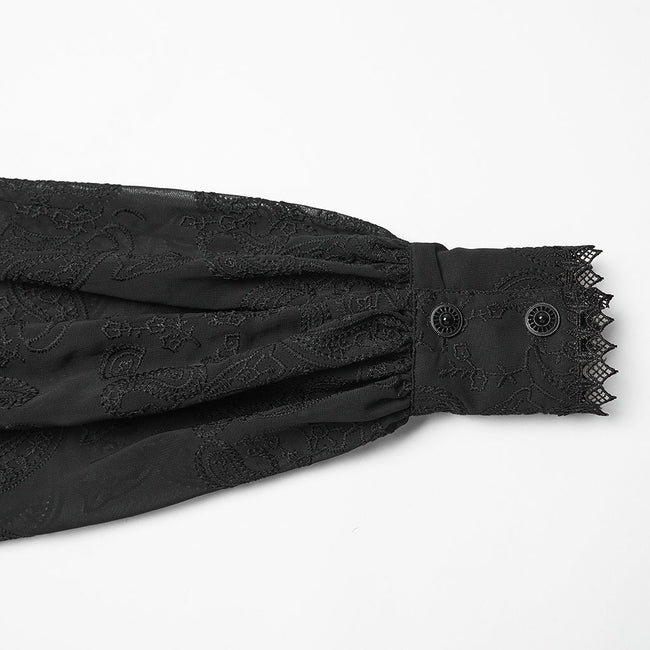Goth-besticktes Chiffonhemd