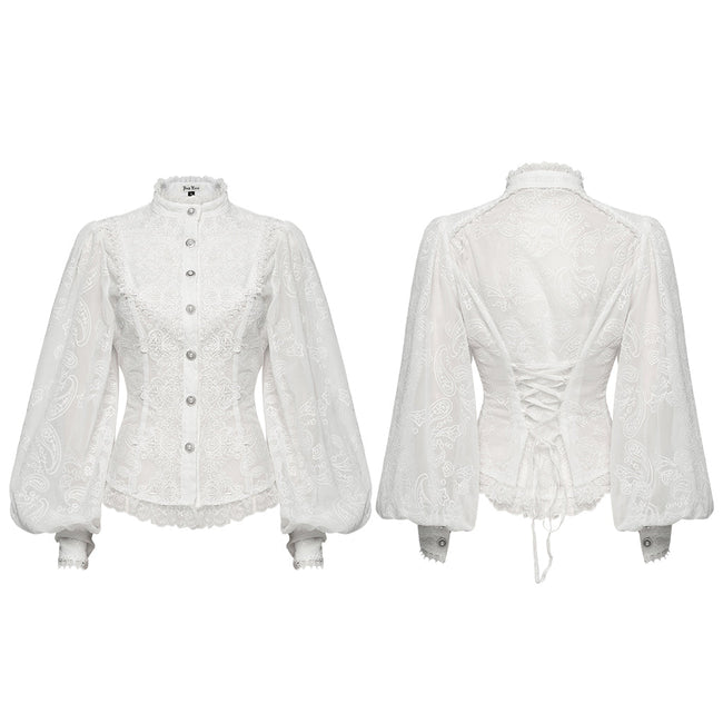 Goth-besticktes Chiffonhemd