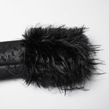 Gothic-Plüschkragenmantel