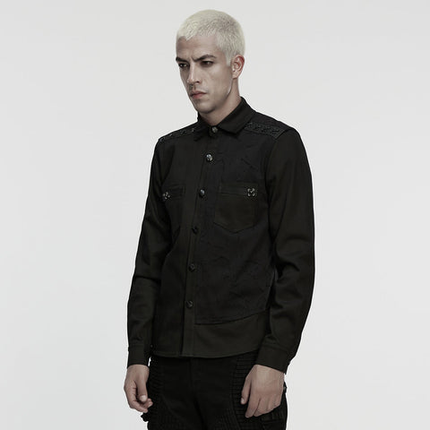 Cyberpunk-Splicing-Shirt für Herren